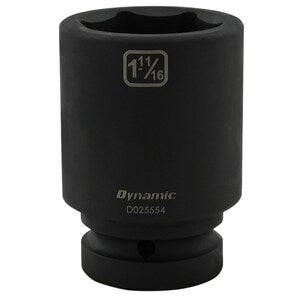 DYNAMIC TOOLS 1-11/16 inch X 1 inch Drive, 6 Point Deep Length, Impact S