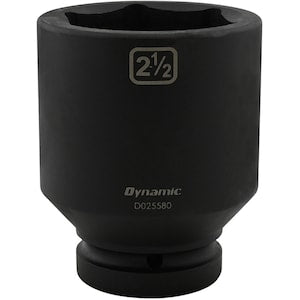 DYNAMIC TOOLS 2-1/2 inch X 1 inch Drive, 6 Point Deep Length, Impact Soc