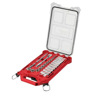 Milwaukee Tool PACKOUT 3/8-inch Drive SAE Ratchet and Socket Mechanics To