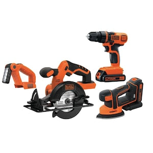 BLACK+DECKER 20V MAX Lithium-Ion Cordless Combo Kit (4-Tool) with (2) 1