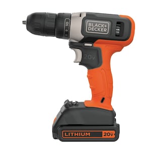 BLACK+DECKER 20V MAX Lithium-Ion Cordless Drill/Driver with 1.5Ah Batte