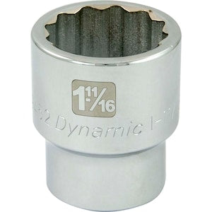 DYNAMIC TOOLS 1-11/16 inch X 1 inch Drive, 12 Point Standard Length, Chr