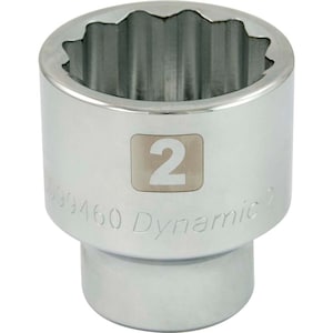 DYNAMIC TOOLS 2 inch X 1 inch Drive, 12 Point Standard Length, Chrome So