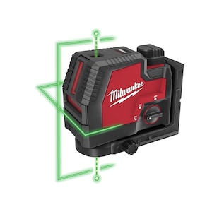 Milwaukee Tool Green 100 ft. Cross Line and Plumb Points Rechargeable Las