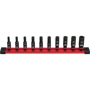 Milwaukee Tool SHOCKWAVE 1/4 -inch Drive SAE Deep Well 6 Point Impact Soc