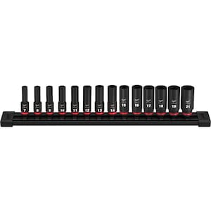Milwaukee Tool SHOCKWAVE 3/8 -inch Drive Metric Deep Well 6 Point Impact