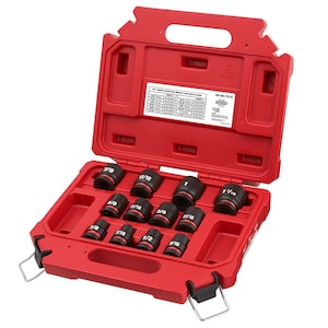 Milwaukee Tool SHOCKWAVE 1/2 -inch Drive SAE 6 Point Impact Socket Set (1