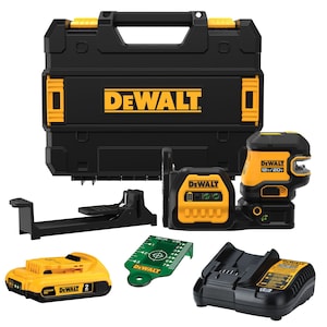 DEWALT 20V MAX Lithium-Ion 2-Spot Cross Line Combo Green Laser Ki