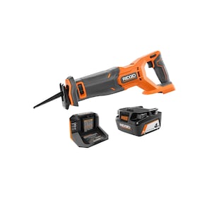 RIDGID 18V Lithium-Ion Cordless Reciprocating Saw Kit with 4.0 Ah