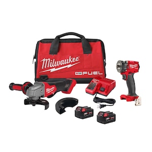Milwaukee Tool M18 FUEL18V Li-Ion Brushless Grinder and 3/8 Impact Wrench
