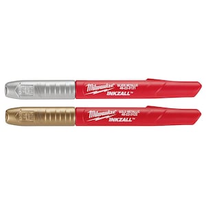 Milwaukee Tool INKZALL Silver and Gold Fine Point Jobsite Permanent Marke