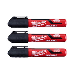 Milwaukee Tool INKZALL Black Large Chisel Tip Jobsite Permanent Marker (3
