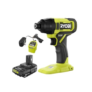 RYOBI 18V ONE+ Lithium-Ion Cordless 1/4-inch Impact Driver Kit w