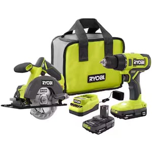 RYOBI 18V ONE+ 2-Tool Kit with Drill/Driver, 5-1/2 in. Circular