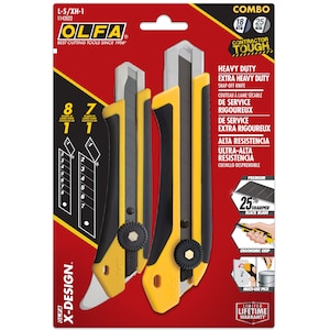 Olfa Premium 2-Piece 18mm and 25mm Heavy Duty Snap-Off Utility