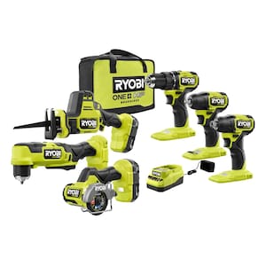 RYOBI 18V ONE+ Brushless 6-Tool Kit with (2) 1.5 Ah Batteries &