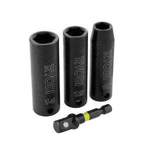 RYOBI 3/8in Drive Metric Impact Socket Set (4-Piece)