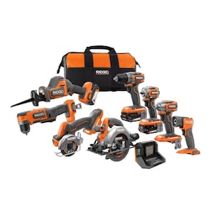 RIDGID 18V Brushless SubCompact 8-Tool Kit with (2) 2.0 Ah, (1) 4