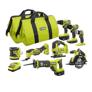 RYOBI 18V ONE+ Cordless 8-Tool Combo Kit with (1) 1.5 Ah Battery