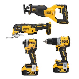 DEWALT 20V MAX XR Brushless Cordless 4-Tool Combo Kit with (2) 4A