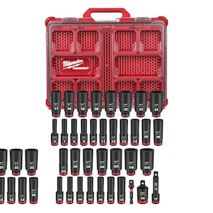 Milwaukee Tool SHOCKWAVE Impact-Duty 3/8 in. Drive Metric and SAE Deep We