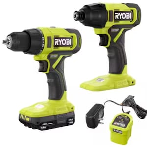 RYOBI 18V ONE+ 1/2 in. Drill/Driver and 1/4 in. Impact Driver Ki