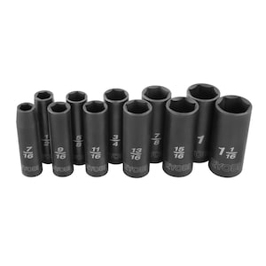 RYOBI 11pc 1/2" SAE Deep Impact Socket Set (LINK Compatible)