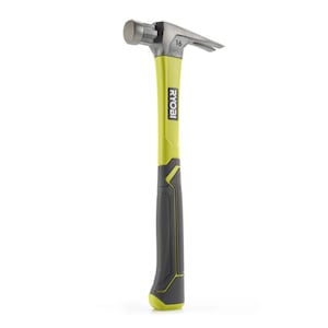 RYOBI 16OZ Fiberglass Straight Claw Hammer