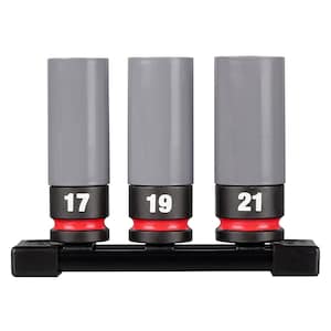 Milwaukee Tool SHOCKWAVE Impact Duty 1/2 Drive Metric 3PC Lug Nut Wheel S