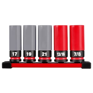 Milwaukee Tool SHOCKWAVE Impact Duty 1/2 Drive SAE & Metric 5PC Lug Nut W