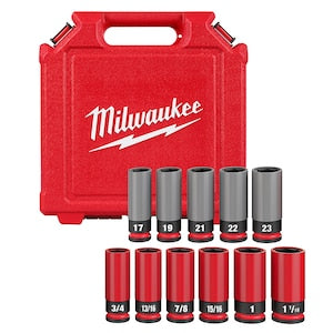 Milwaukee Tool SHOCKWAVE Impact Duty 1/2 Drive SAE & Metric 11PC Lug Nut