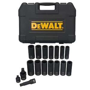 DEWALT 17PC Mixed SAE/MM Deep Impact Socket Set