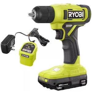 RYOBI 18V ONE+ Cordless Battery 3/8 in. Drill/Driver Kit with 1.