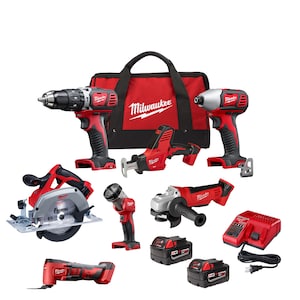 Milwaukee Tool M18 18-Volt Lithium-Ion Cordless 7 Piece Combo Kit