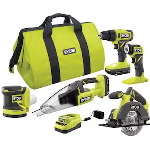 RYOBI 18V ONE+ Cordless 5-Tool Combo Kit with (2) 1.5 Ah Batteri