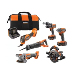 RIDGID 18V Brushless 6-Tool Combo Kit with (1) 6.0 Ah MAX Output