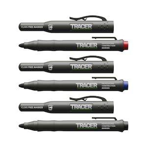 TRACER Clog Free Marker Kit - 3pc pack (1x Black / 1x Blue / 1x R