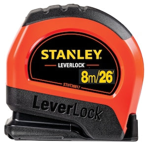 STANLEY 8M/26Ft Hi-Vis Leverlock Tape