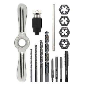 Milwaukee Tool SAE Tap and Die Set with HEX-LOK 2-in-1 Handle (15-Piece)